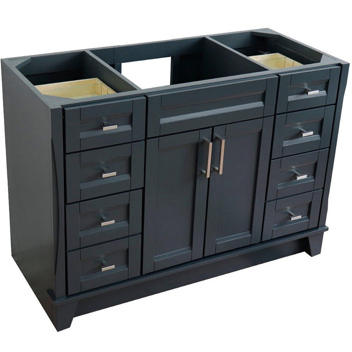 Bellaterra Home Terni 48" 2-Door 6-Drawer Dark Gray Freestanding Vanity Base - Luxe Vanity & Tub