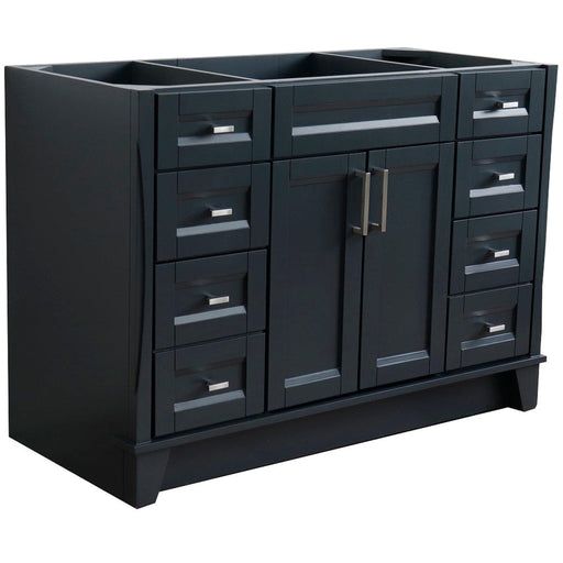 Bellaterra Home Terni 48" 2-Door 6-Drawer Dark Gray Freestanding Vanity Base - Luxe Vanity & Tub