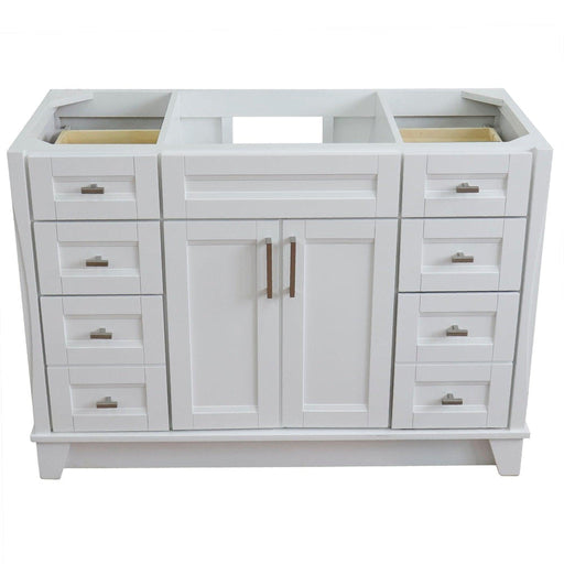 Bellaterra Home Terni 48" 2-Door 6-Drawer White Freestanding Vanity Base - Luxe Vanity & Tub