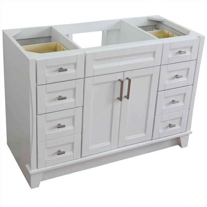 Bellaterra Home Terni 48" 2-Door 6-Drawer White Freestanding Vanity Base - Luxe Vanity & Tub