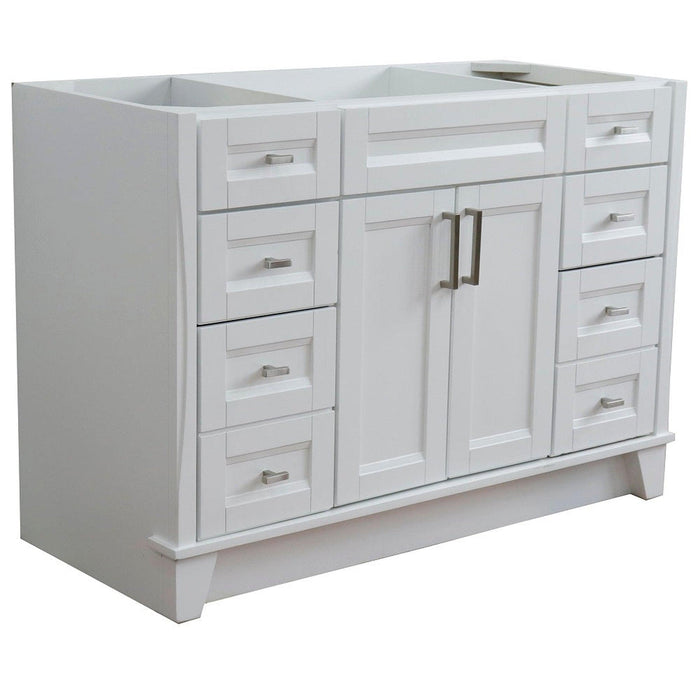 Bellaterra Home Terni 48" 2-Door 6-Drawer White Freestanding Vanity Base - Luxe Vanity & Tub