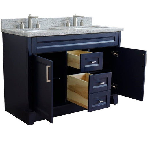 Bellaterra Home Terni 49" 2-Door 2-Drawer Blue Freestanding Vanity Set - Luxe Vanity & Tub