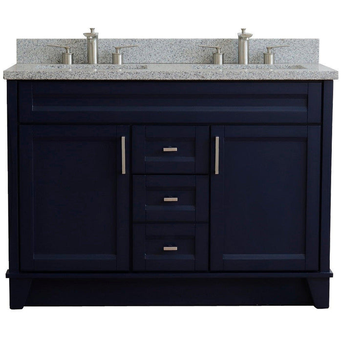 Bellaterra Home Terni 49" 2-Door 2-Drawer Blue Freestanding Vanity Set - Luxe Vanity & Tub