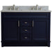 Bellaterra Home Terni 49" 2-Door 2-Drawer Blue Freestanding Vanity Set - Luxe Vanity & Tub