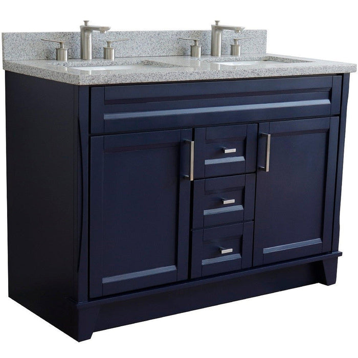 Bellaterra Home Terni 49" 2-Door 2-Drawer Blue Freestanding Vanity Set - Luxe Vanity & Tub