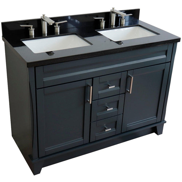 Bellaterra Home Terni 49" 2-Door 2-Drawer Dark Gray Freestanding Vanity Set - Luxe Vanity & Tub