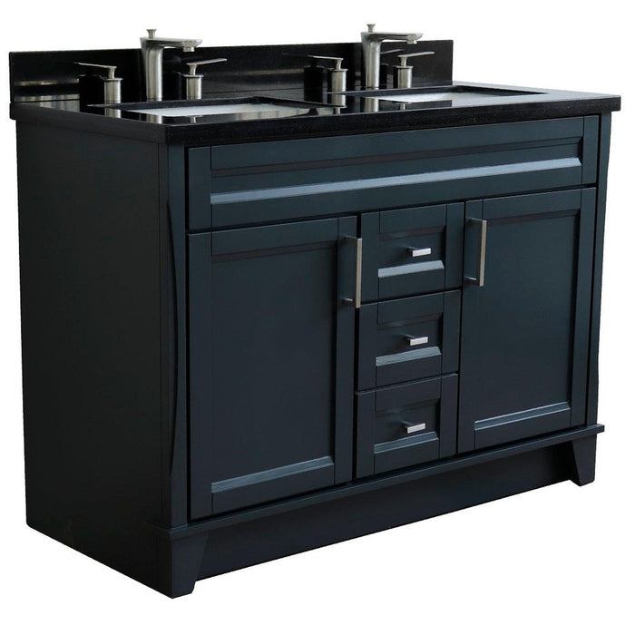 Bellaterra Home Terni 49" 2-Door 2-Drawer Dark Gray Freestanding Vanity Set - Luxe Vanity & Tub