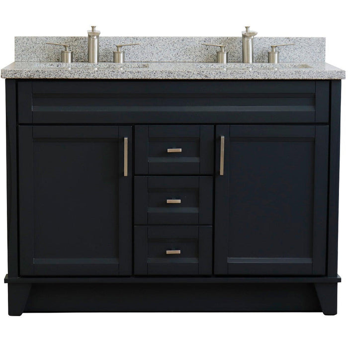 Bellaterra Home Terni 49" 2-Door 2-Drawer Dark Gray Freestanding Vanity Set - Luxe Vanity & Tub