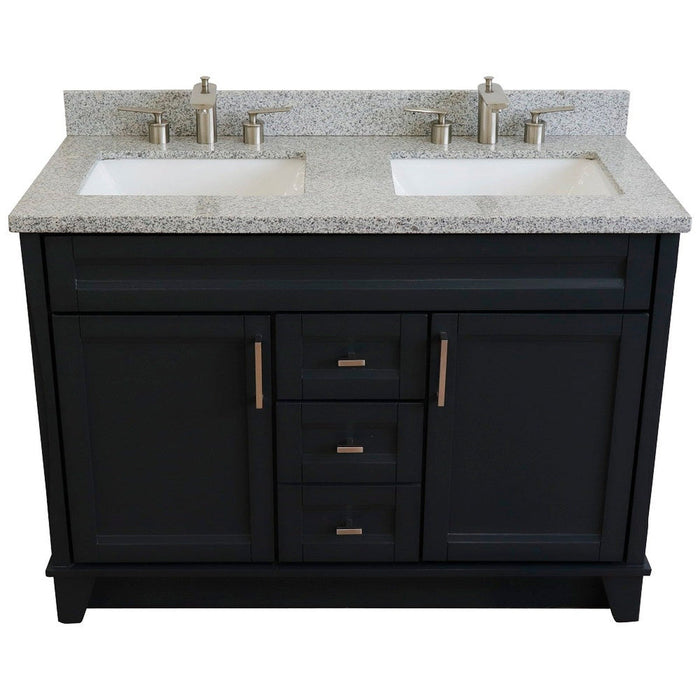 Bellaterra Home Terni 49" 2-Door 2-Drawer Dark Gray Freestanding Vanity Set - Luxe Vanity & Tub