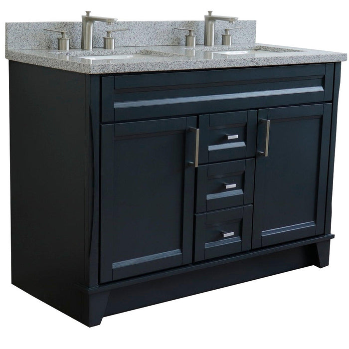 Bellaterra Home Terni 49" 2-Door 2-Drawer Dark Gray Freestanding Vanity Set - Luxe Vanity & Tub