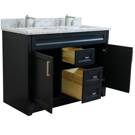 Bellaterra Home Terni 49" 2-Door 2-Drawer Dark Gray Freestanding Vanity Set - Luxe Vanity & Tub