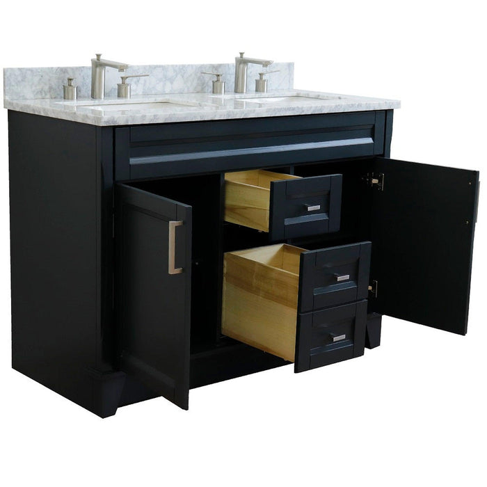 Bellaterra Home Terni 49" 2-Door 2-Drawer Dark Gray Freestanding Vanity Set - Luxe Vanity & Tub