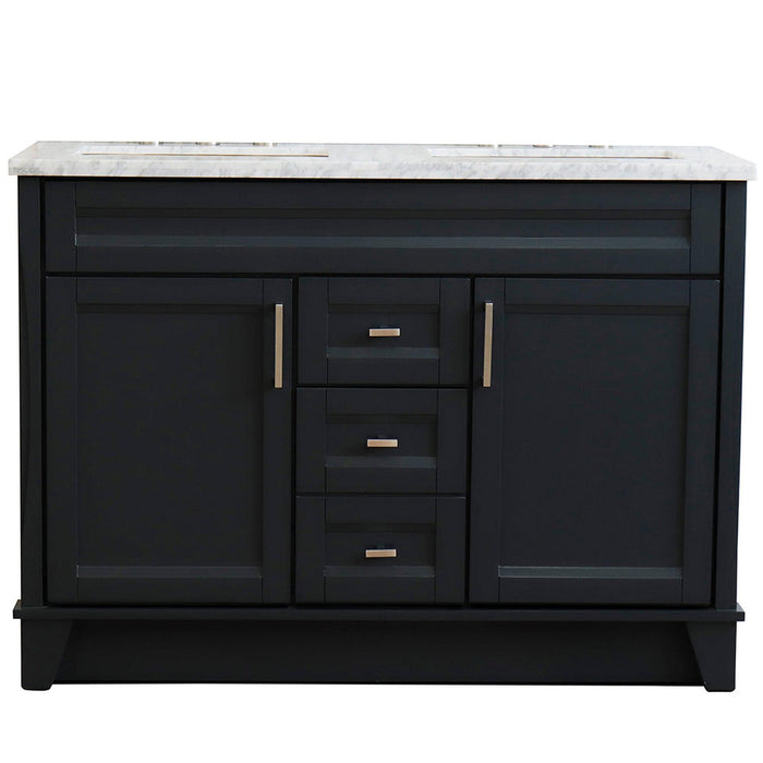 Bellaterra Home Terni 49" 2-Door 2-Drawer Dark Gray Freestanding Vanity Set - Luxe Vanity & Tub