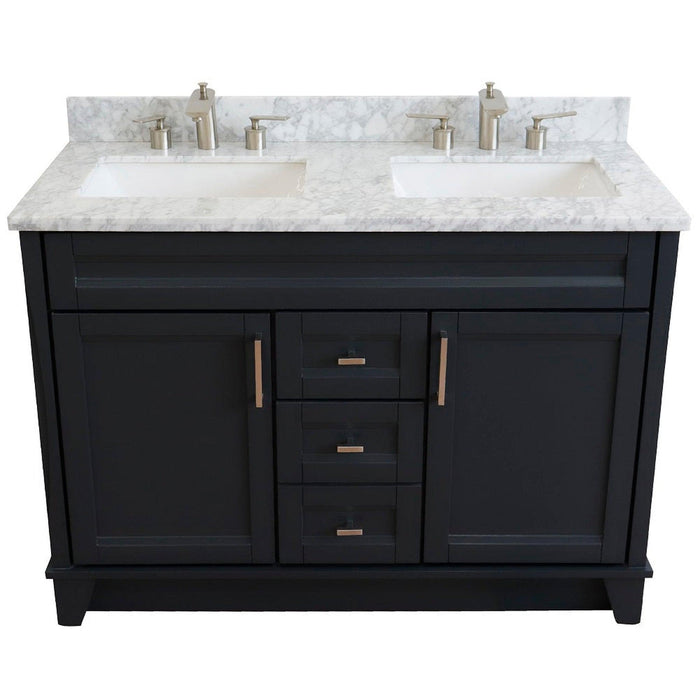 Bellaterra Home Terni 49" 2-Door 2-Drawer Dark Gray Freestanding Vanity Set - Luxe Vanity & Tub