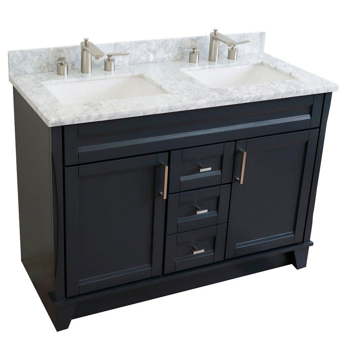 Bellaterra Home Terni 49" 2-Door 2-Drawer Dark Gray Freestanding Vanity Set - Luxe Vanity & Tub