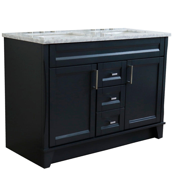 Bellaterra Home Terni 49" 2-Door 2-Drawer Dark Gray Freestanding Vanity Set - Luxe Vanity & Tub