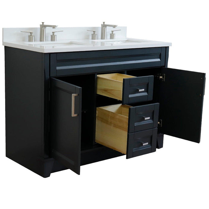 Bellaterra Home Terni 49" 2-Door 2-Drawer Dark Gray Freestanding Vanity Set - Luxe Vanity & Tub