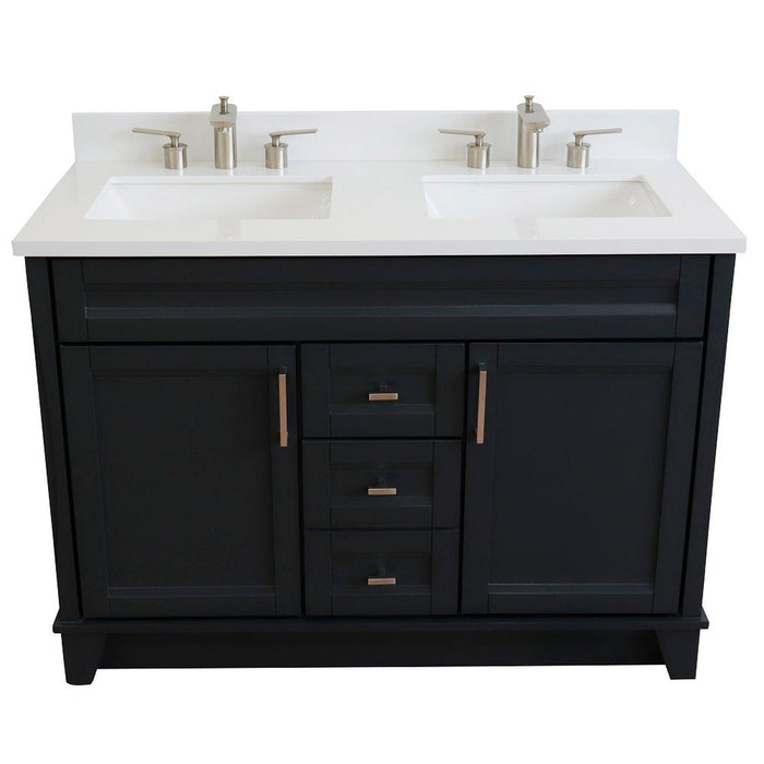 Bellaterra Home Terni 49" 2-Door 2-Drawer Dark Gray Freestanding Vanity Set - Luxe Vanity & Tub