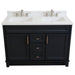 Bellaterra Home Terni 49" 2-Door 2-Drawer Dark Gray Freestanding Vanity Set - Luxe Vanity & Tub