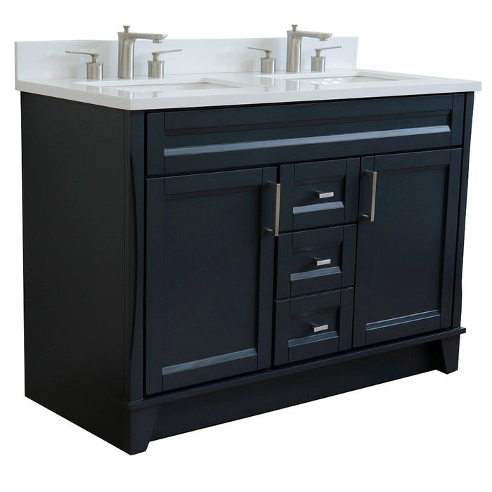 Bellaterra Home Terni 49" 2-Door 2-Drawer Dark Gray Freestanding Vanity Set - Luxe Vanity & Tub