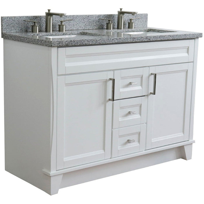 Bellaterra Home Terni 49" 2-Door 2-Drawer White Freestanding Vanity Set - Luxe Vanity & Tub