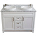 Bellaterra Home Terni 49" 2-Door 2-Drawer White Freestanding Vanity Set With Ceramic Double Vessel Sink and White Carrara Marble Top - Luxe Vanity & Tub