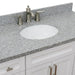 Bellaterra Home Terni 49" 2-Door 6-Drawer White Freestanding Vanity Set With Ceramic Undermount Oval Sink and Gray Granite Top - Luxe Vanity & Tub