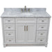 Bellaterra Home Terni 49" 2-Door 6-Drawer White Freestanding Vanity Set With Ceramic Undermount Oval Sink and White Carrara Marble Top - Luxe Vanity & Tub