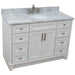 Bellaterra Home Terni 49" 2-Door 6-Drawer White Freestanding Vanity Set With Ceramic Undermount Oval Sink and White Carrara Marble Top - Luxe Vanity & Tub