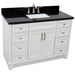 Bellaterra Home Terni 49" 2-Door 6-Drawer White Freestanding Vanity Set With Ceramic Undermount Rectangular Sink and Black Galaxy Granite Top - Luxe Vanity & Tub