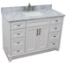 Bellaterra Home Terni 49" 2-Door 6-Drawer White Freestanding Vanity Set With Ceramic Undermount Rectangular Sink and White Carrara Marble Top - Luxe Vanity & Tub