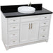 Bellaterra Home Terni 49" 2-Door 6-Drawer White Freestanding Vanity Set With Ceramic Vessel Sink and Black Galaxy Granite Top - Luxe Vanity & Tub