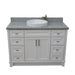 Bellaterra Home Terni 49" 2-Door 6-Drawer White Freestanding Vanity Set With Ceramic Vessel Sink and Gray Granite Top - Luxe Vanity & Tub