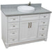 Bellaterra Home Terni 49" 2-Door 6-Drawer White Freestanding Vanity Set With Ceramic Vessel Sink and Gray Granite Top - Luxe Vanity & Tub