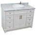 Bellaterra Home Terni 49" 2-Door 6-Drawer White Freestanding Vanity Set With Ceramic Vessel Sink and White Carrara Marble Top - Luxe Vanity & Tub