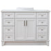 Bellaterra Home Terni 49" 2-Door 6-Drawer White Freestanding Vanity Set With Ceramic Vessel Sink and White Quartz Top - Luxe Vanity & Tub