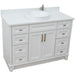 Bellaterra Home Terni 49" 2-Door 6-Drawer White Freestanding Vanity Set With Ceramic Vessel Sink and White Quartz Top - Luxe Vanity & Tub