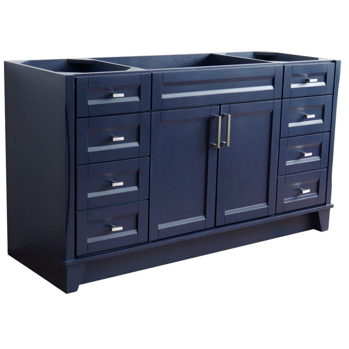 Bellaterra Home Terni 60" 2-Door 6-Drawer Blue Freestanding Vanity Base - Luxe Vanity & Tub