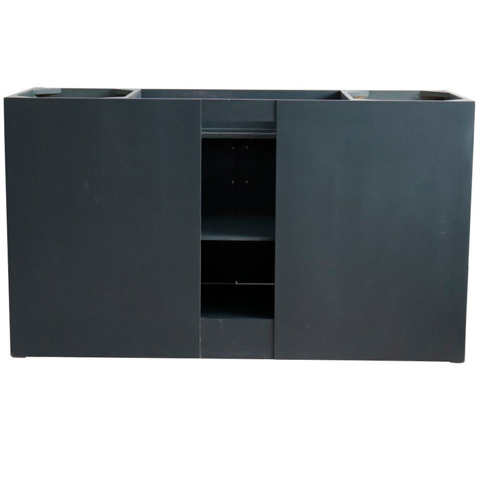 Bellaterra Home Terni 60" 2-Door 6-Drawer Dark Gray Freestanding Vanity Base - Luxe Vanity & Tub