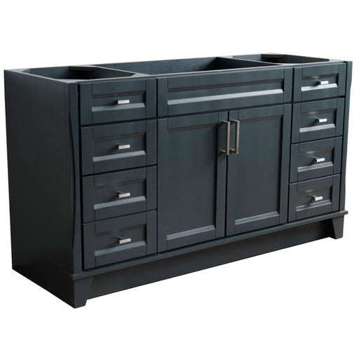 Bellaterra Home Terni 60" 2-Door 6-Drawer Dark Gray Freestanding Vanity Base - Luxe Vanity & Tub