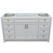 Bellaterra Home Terni 60" 2-Door 6-Drawer White Freestanding Vanity Base - Luxe Vanity & Tub