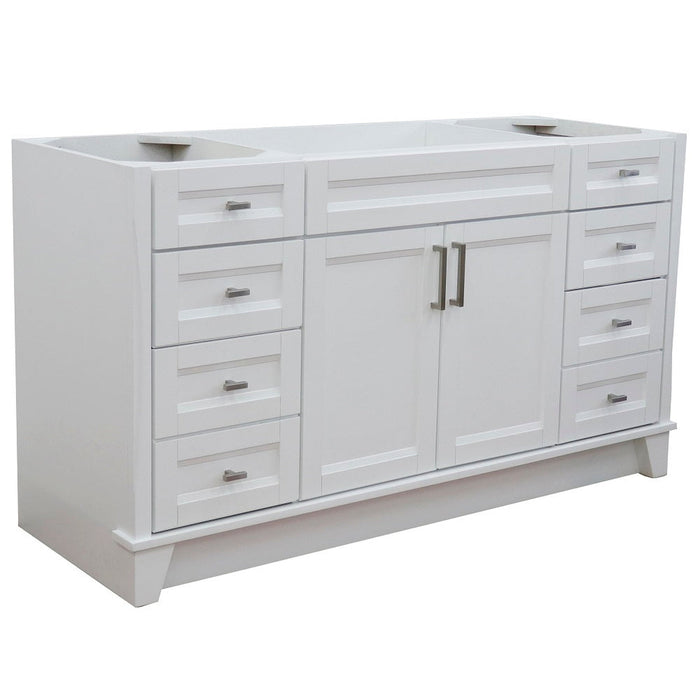 Bellaterra Home Terni 60" 2-Door 6-Drawer White Freestanding Vanity Base - Luxe Vanity & Tub