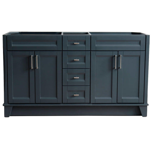 Bellaterra Home Terni 60" 4-Door 3-Drawer Dark Gray Freestanding Vanity Base