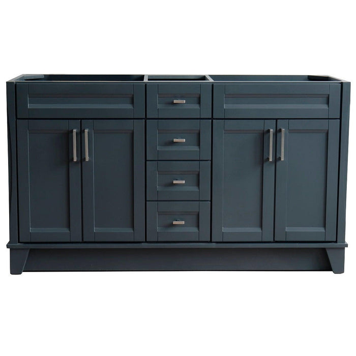 Bellaterra Home Terni 60" 4-Door 3-Drawer Dark Gray Freestanding Vanity Base