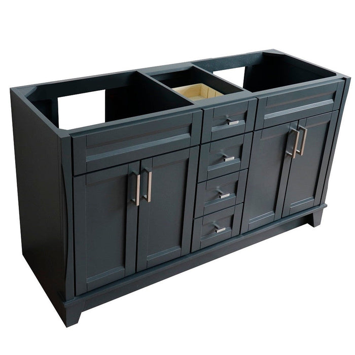 Bellaterra Home Terni 60" 4-Door 3-Drawer Dark Gray Freestanding Vanity Base - Luxe Vanity & Tub