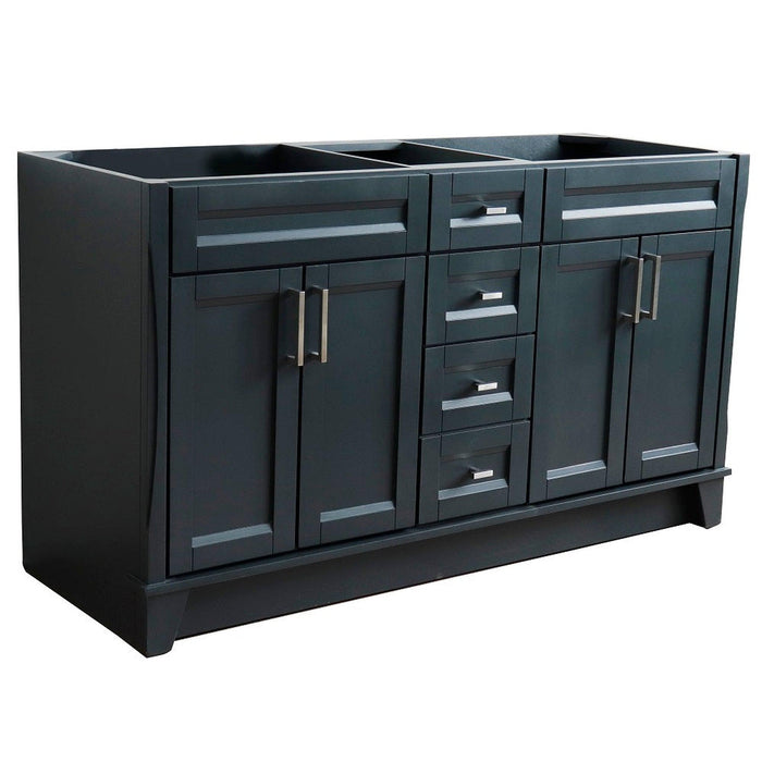 Bellaterra Home Terni 60" 4-Door 3-Drawer Dark Gray Freestanding Vanity Base - Luxe Vanity & Tub