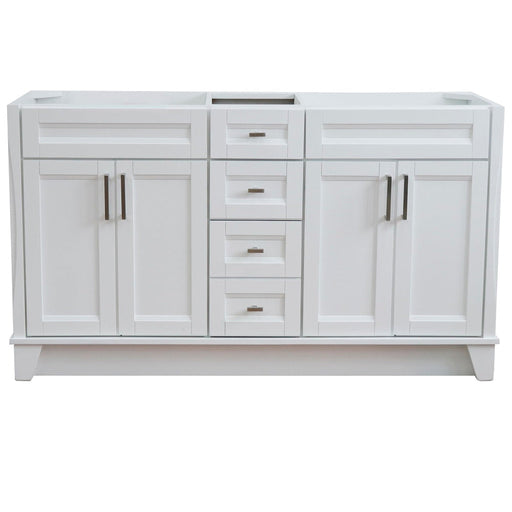 Bellaterra Home Terni 60" 4-Door 3-Drawer White Freestanding Vanity Base