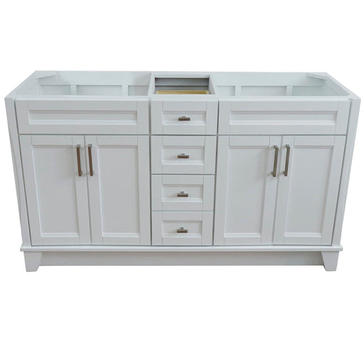 Bellaterra Home Terni 60" 4-Door 3-Drawer White Freestanding Vanity Base - Luxe Vanity & Tub