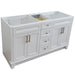 Bellaterra Home Terni 60" 4-Door 3-Drawer White Freestanding Vanity Base - Luxe Vanity & Tub