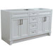 Bellaterra Home Terni 60" 4-Door 3-Drawer White Freestanding Vanity Base - Luxe Vanity & Tub